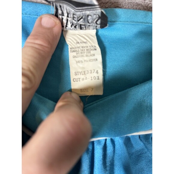 Vintage Timely Trends Dress Basic Short Sleeve Blue Mod/GoGo XS To S 60s Style - Picture 6 of 12